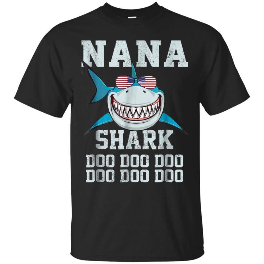 AGR Nana Shark Shirt  Doo Doo American Flag Fathers Day Gift Jaq T-shirt