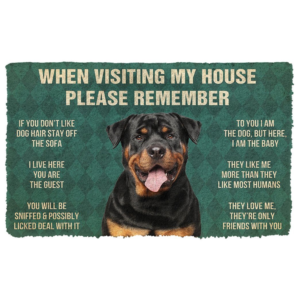 Gearhumans  GearHuman 3D Please Remember Rottweiler Dog’s House Rules Doormat