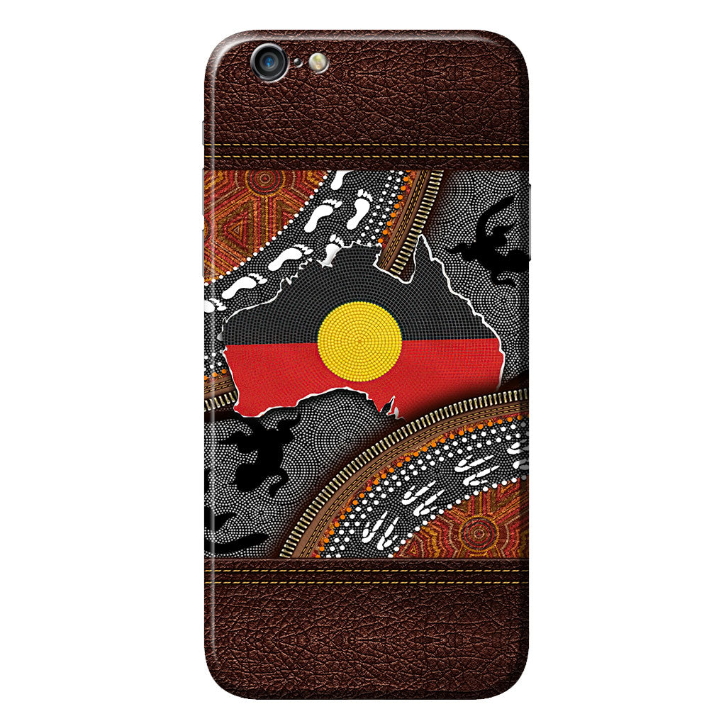 Aboriginal Australian Personalized Leather Pattern Print Phone Case