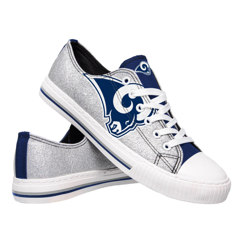 Los Angeles Rams NFL Womens Glitter Low Top Canvas Shoes