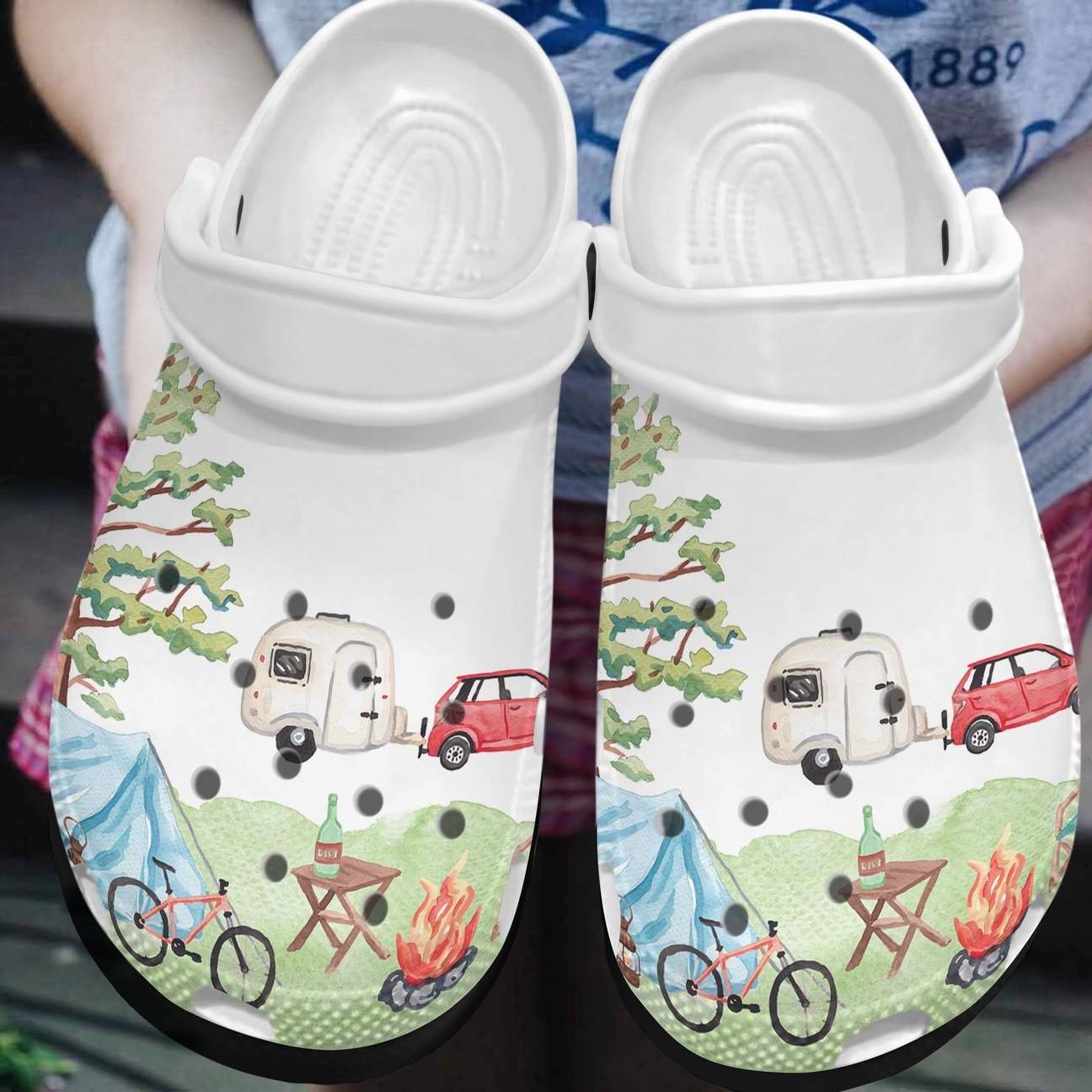 Camping Personalized Clog, Custom Name, Text, Color, Number Fashion Style For Women, Men, Kid, Print 3D Camping Art