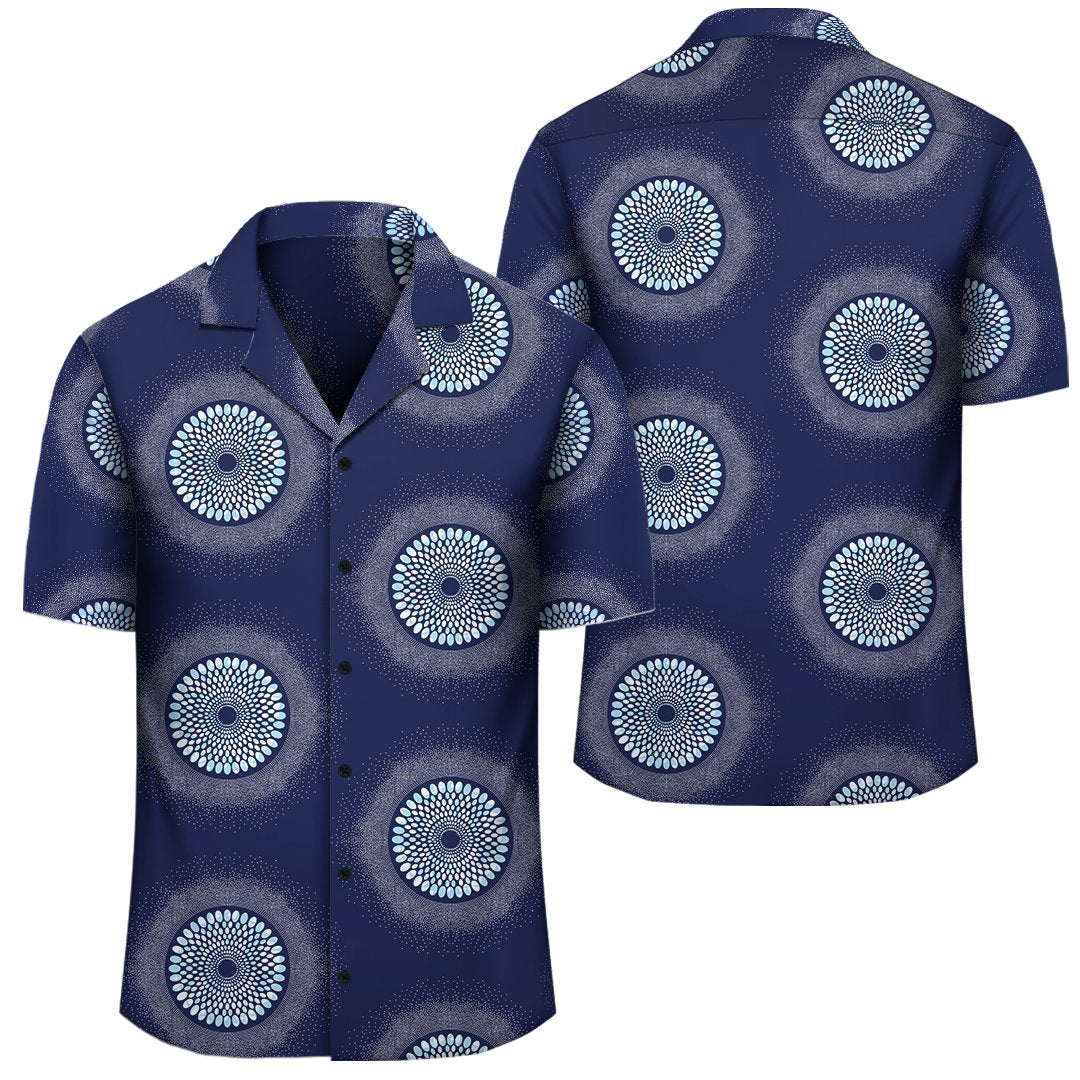 Africa Hawaiian Shirt – Ankara Hawaiian Shirt Blue Dots