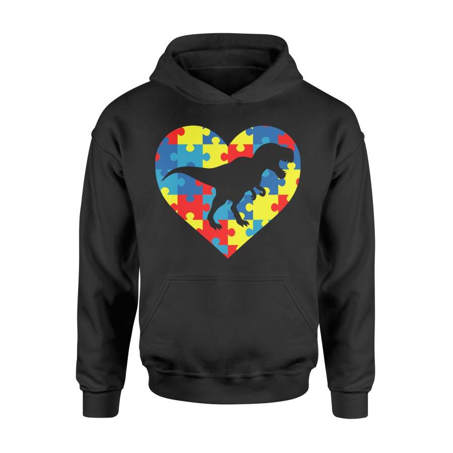 Autism T-Rex Heart Awareness Hoodie | Autism Awareness Shirt