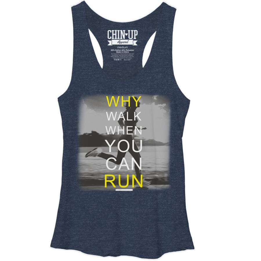 CHIN UP Women’s Runner  Racerback Tank Navy Heather