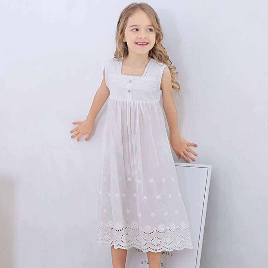 Toddle Girl White Nightdress Princess Dress Children Pajamas Nightgowns For Girls Kids Night Dress Girl Lace Sleeping Dress A270 alx