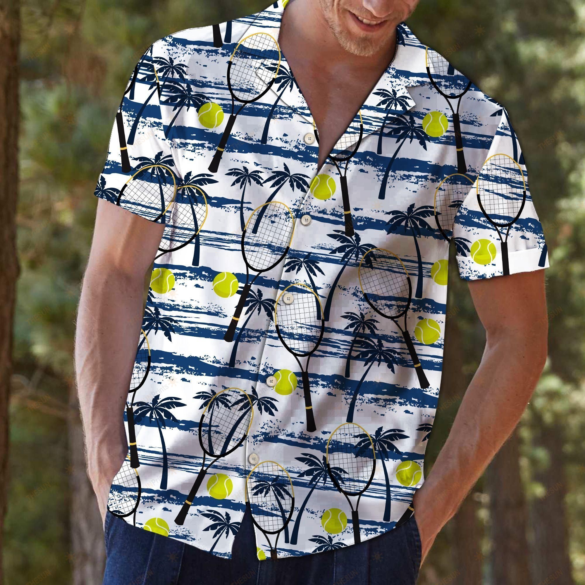 Tennis Sea Palm Tree Hawaiian Shirt Ha13969