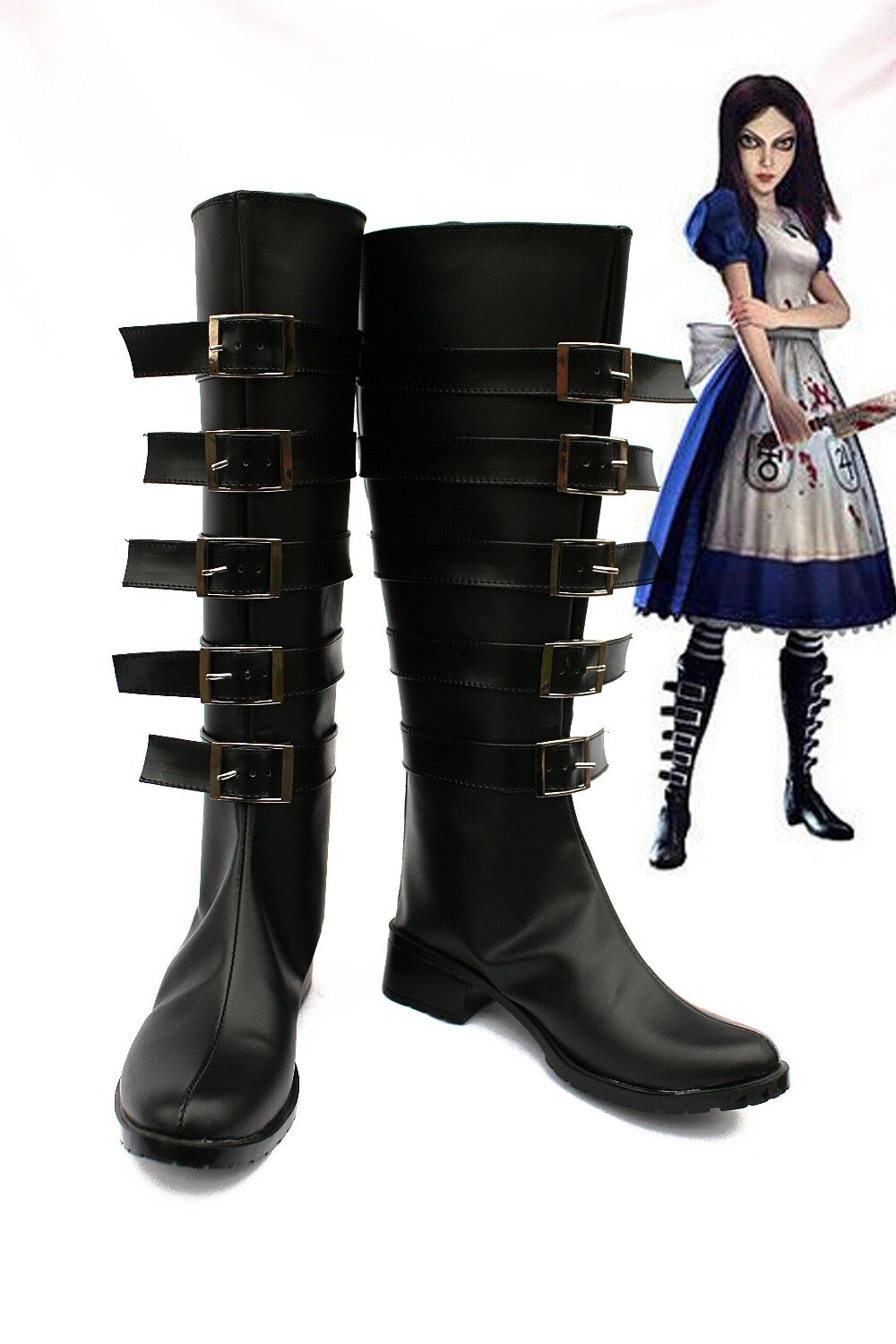 Alice Madness Returns Cosplay Boots Shoes For Adult Women Halloween Christmas Party Boots Game Alice Madness Returns Cos Shoes alx