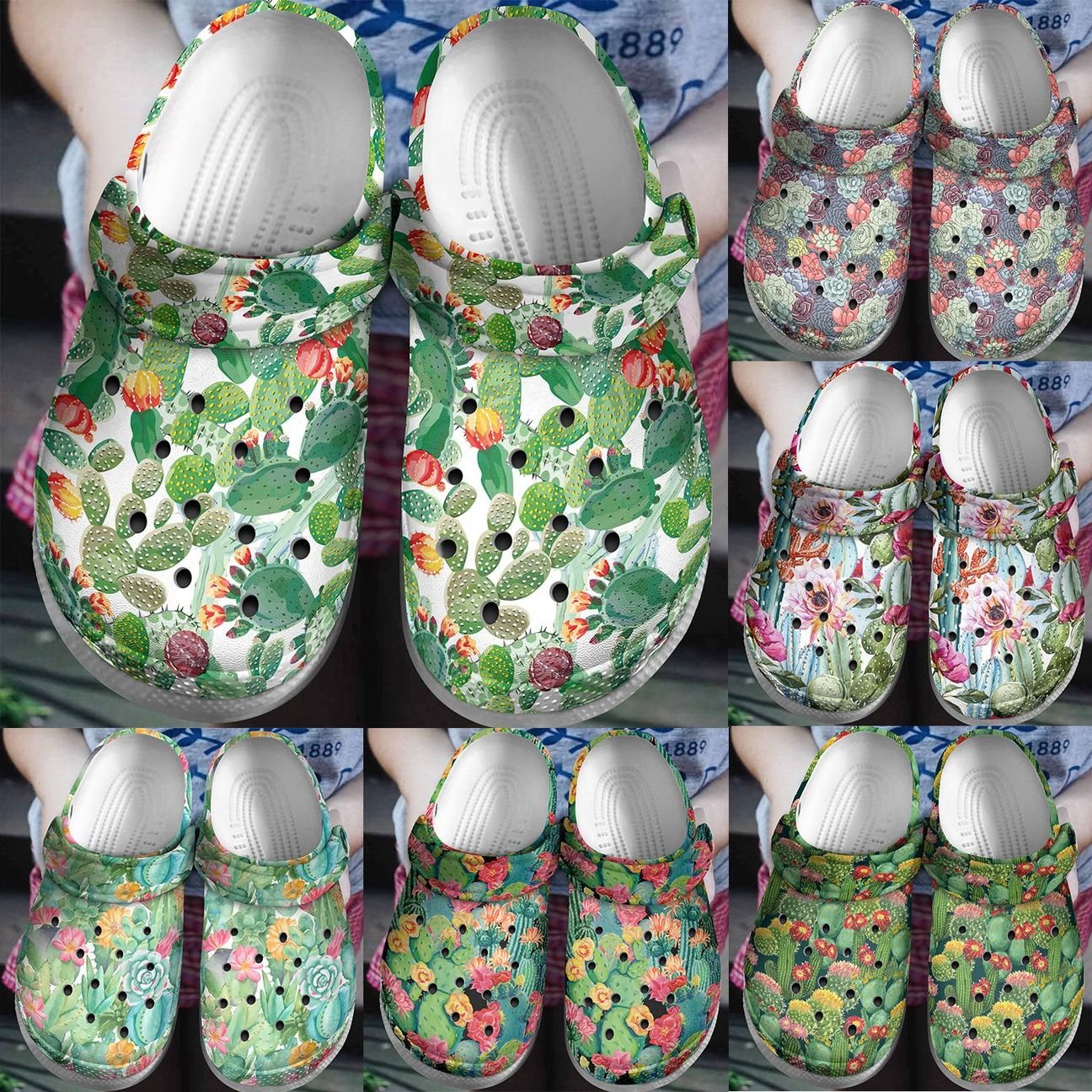 Succulent Personalize Clog, Custom Name, Text, Fashion Style For Women, Men, Kid, Print 3D Succulent Collection