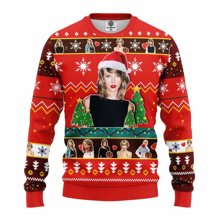 Xmas Taylor Swift Singer Gift, Santa Taylor Swift Ugly Christmas Sweater 12