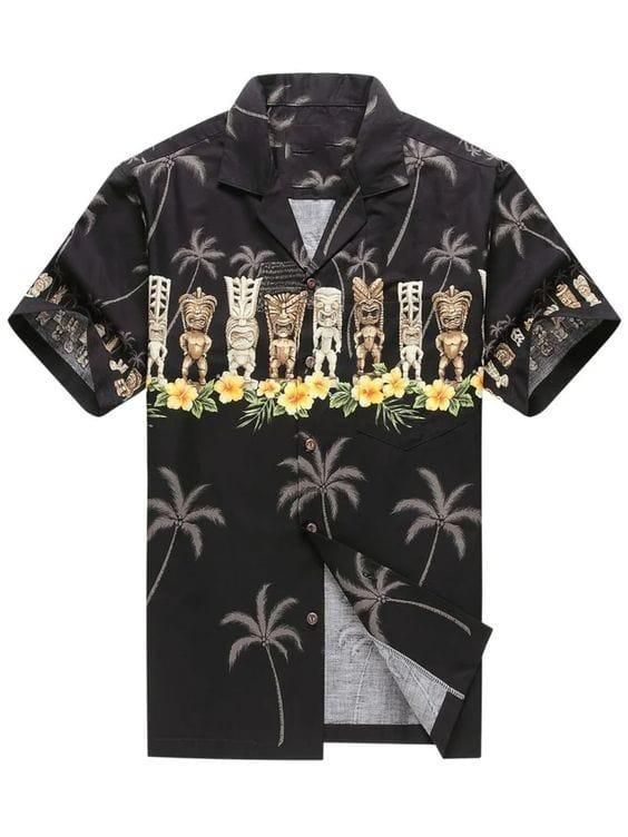 Awesome Black Tiki Hawaiian Shirt | Unisex | Adult | Hw2874