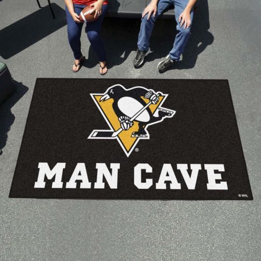 Pittsburgh Penguins Man Cave Ultimat Logo Custom Area Rug Carpet Full Sizes Home Living Rugs Carpet Decor