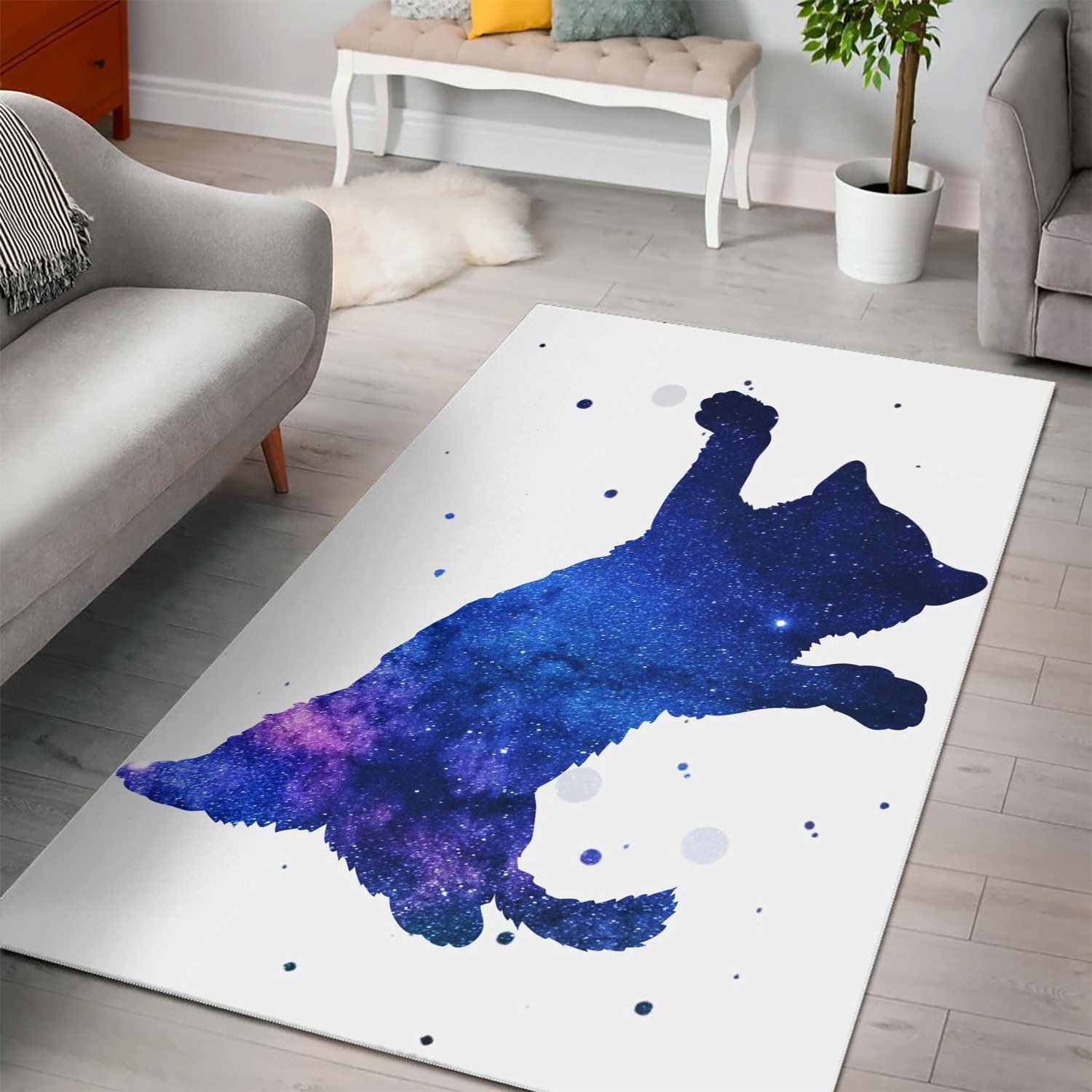 Cat Kitten Nebula  Living Room Area Rug,  Room Rugs, Floor Decor Home Decor