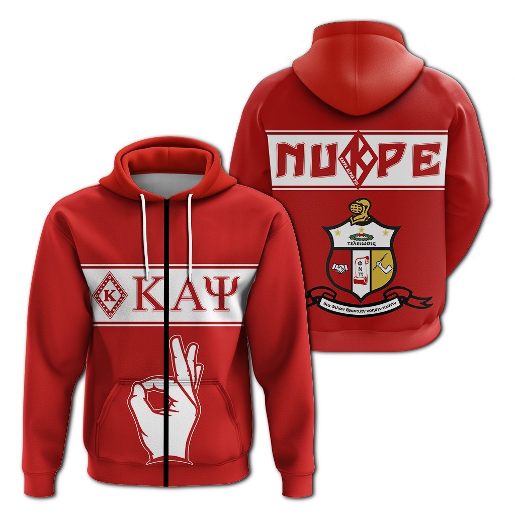 Kappa Alpha Psi Zip-Up Hoodie – Hand Sign – Lt12