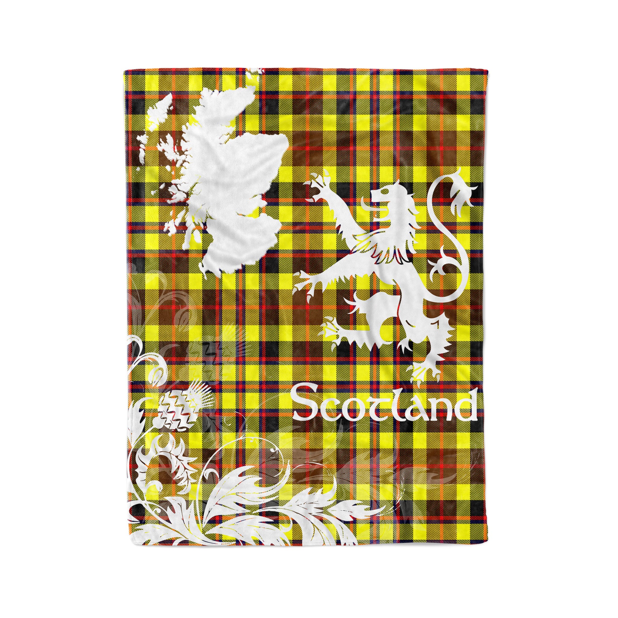 Tartan Plaid Fleece Blanket Tartan Blanket Thistle And Lion Scottish Clan Jardine Yellow Plaid Blanket