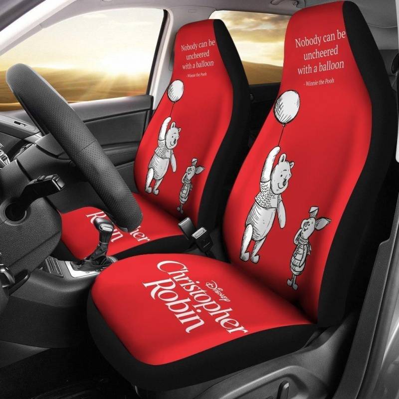 Nobody Can Be Uncheered With A Balloon Winnie The Pooh Car Seat Covers Set of 2