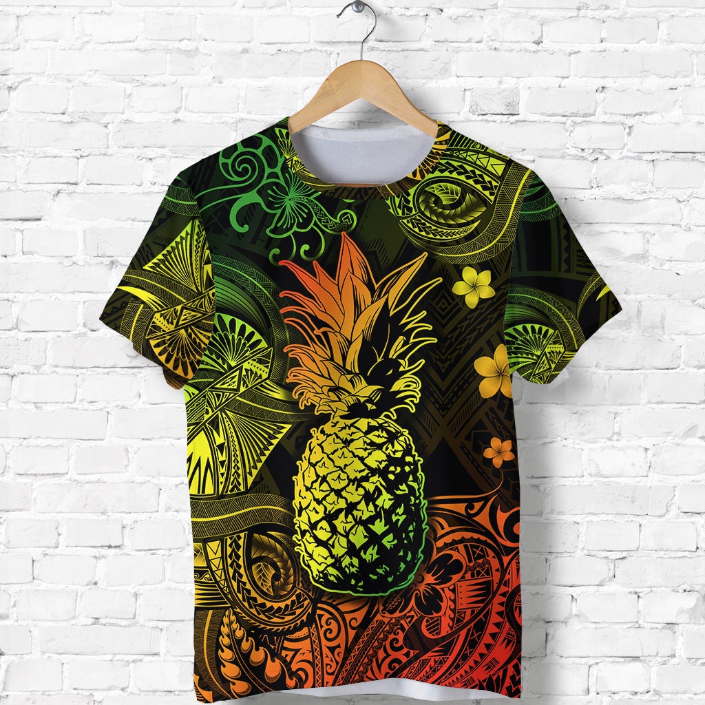 Hawaiian Pineapple Polynesian T Shirt Unique Style Reggae Ha68952