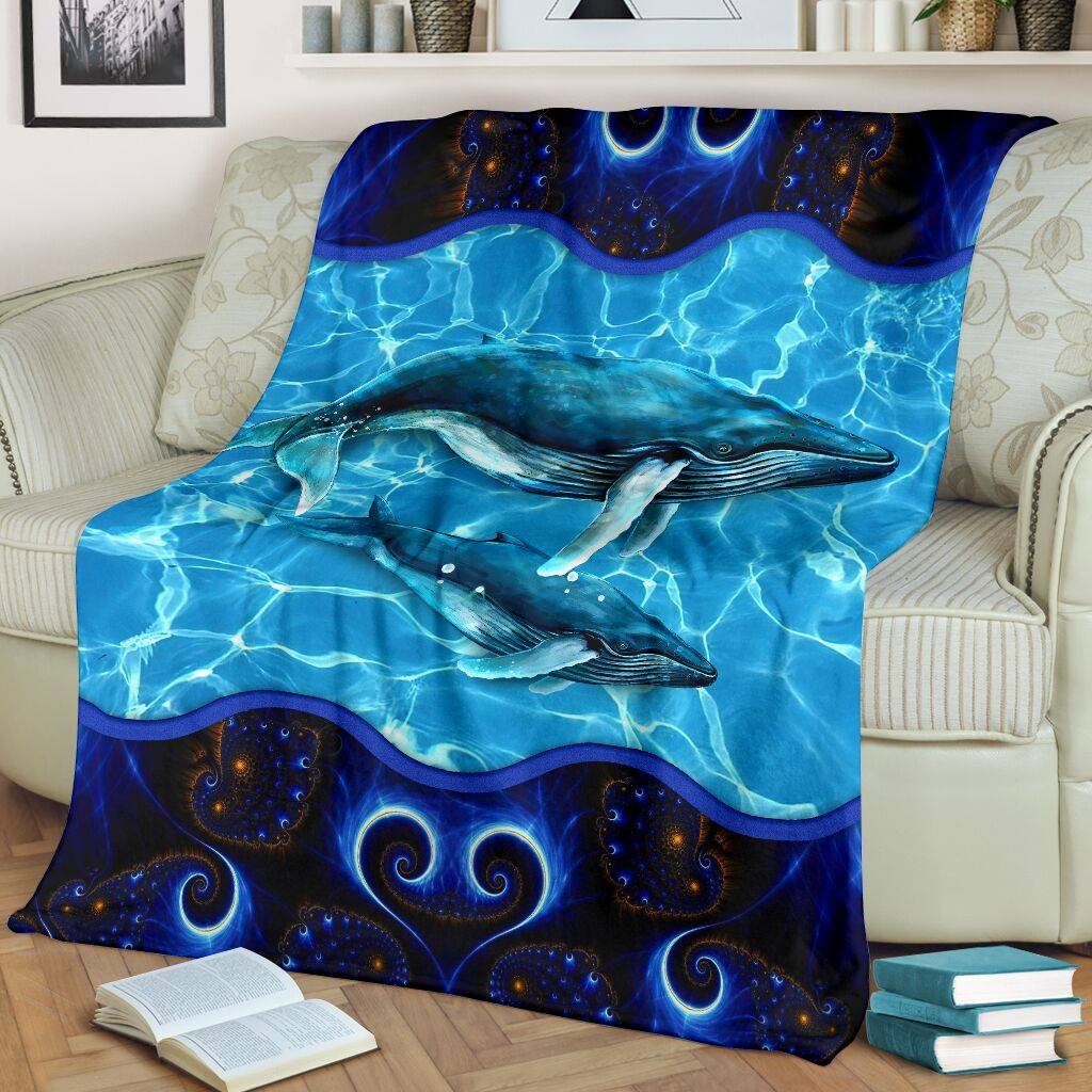 Shark In The Sea Fleece Blanket – Quilt Blanket, Christmas Gift, Birthday Gift, New Year Gift, Anniversary Gift