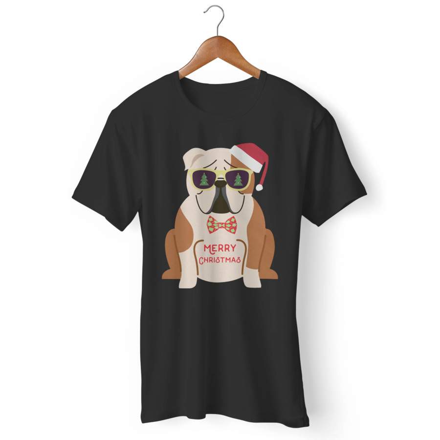 Funny Bulldog Christmas Man’s T-Shirt