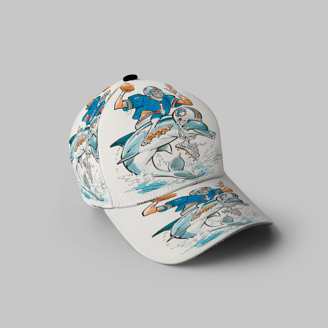 Miami Dolphins Jack Davis 3D Printing Baseball Cap Classic Hat