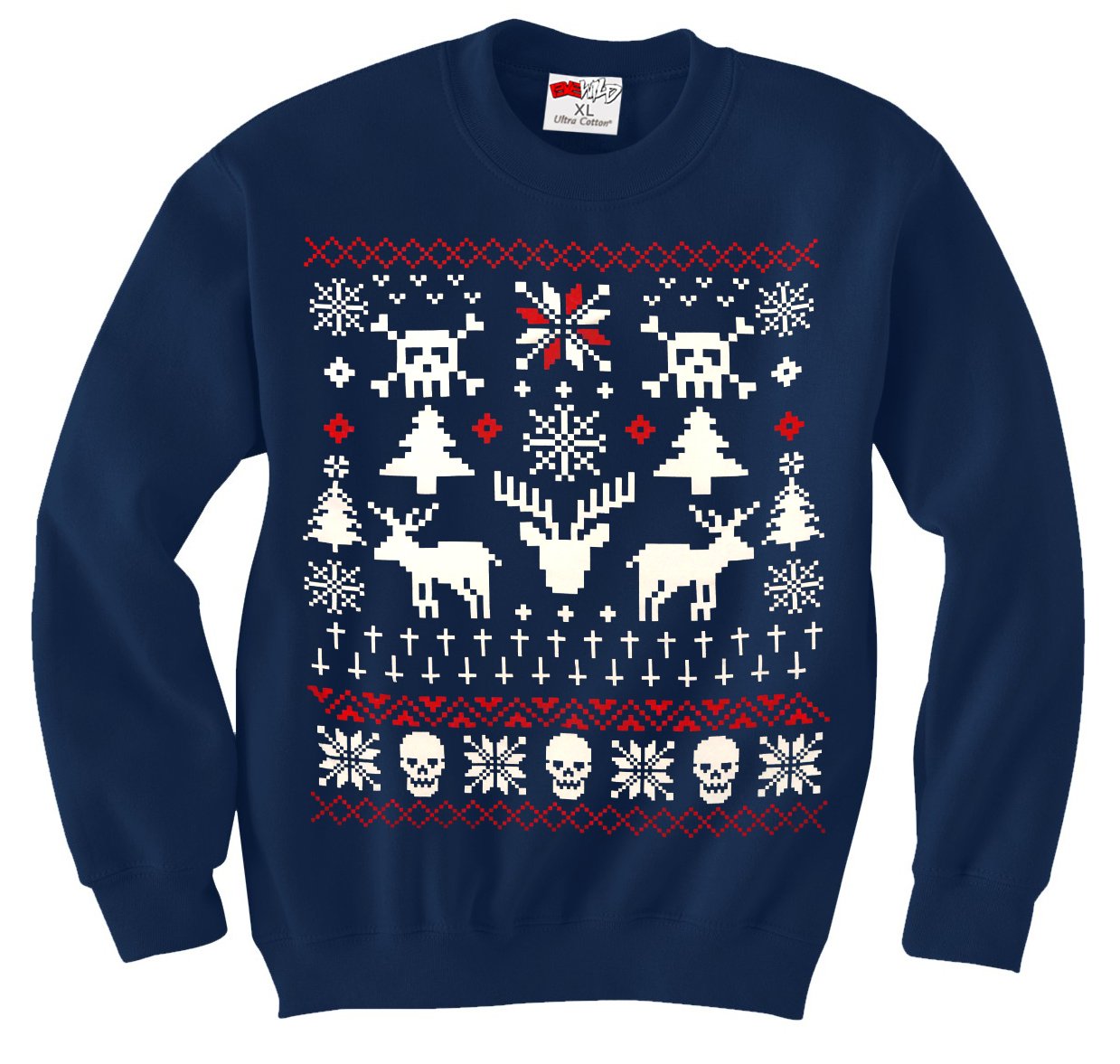 Ugly Christmas Sweater – 8 Bit Reindeer Crewneck Sweatshirt