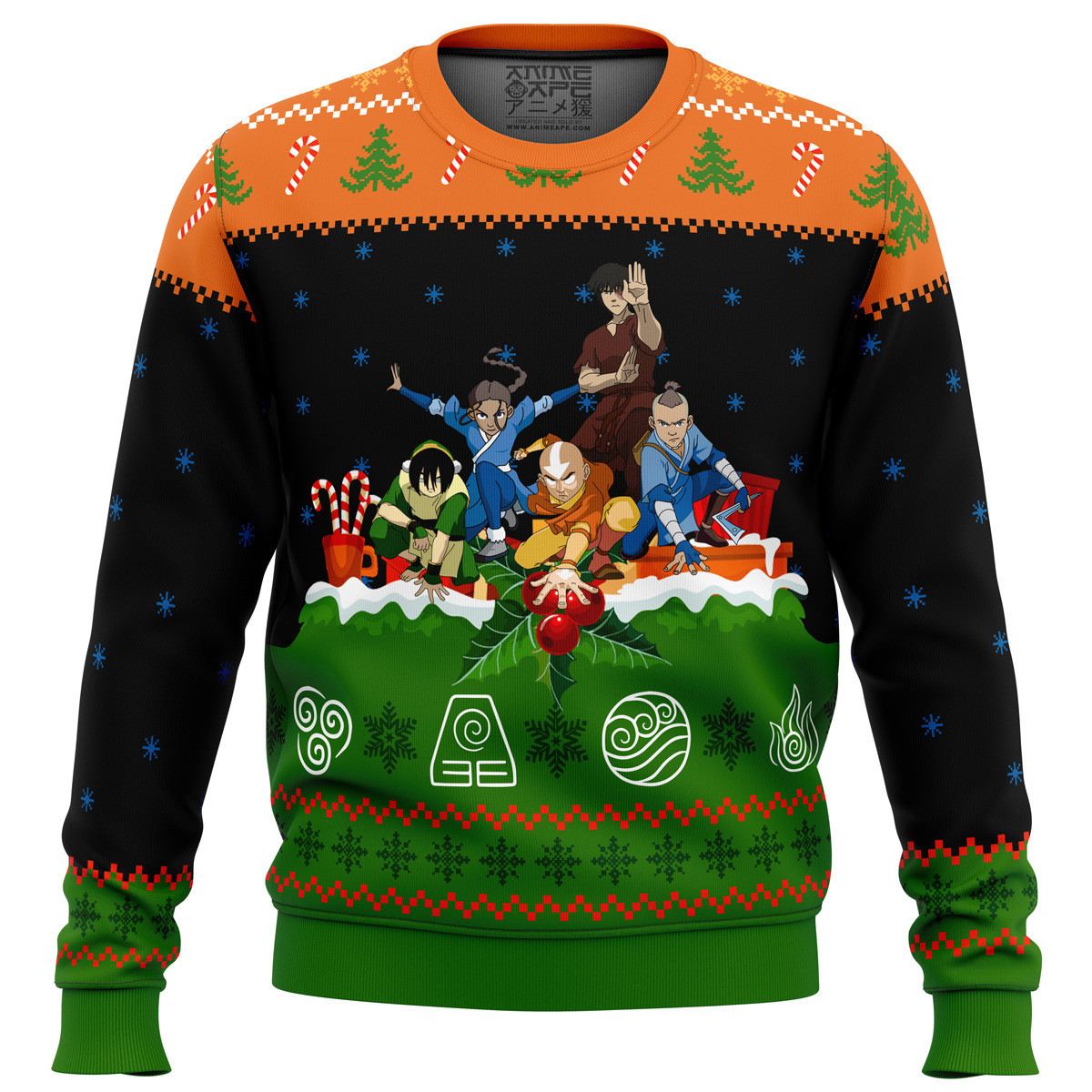 Avatar The Last Airbender On The Chimney Top Ugly Christmas Sweater