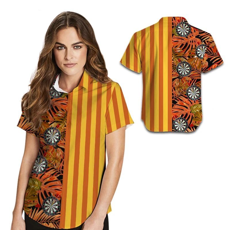 Darts Tropical Leaves Women Hawaii Shirt For Game Lovers In Daily Life Ha16586