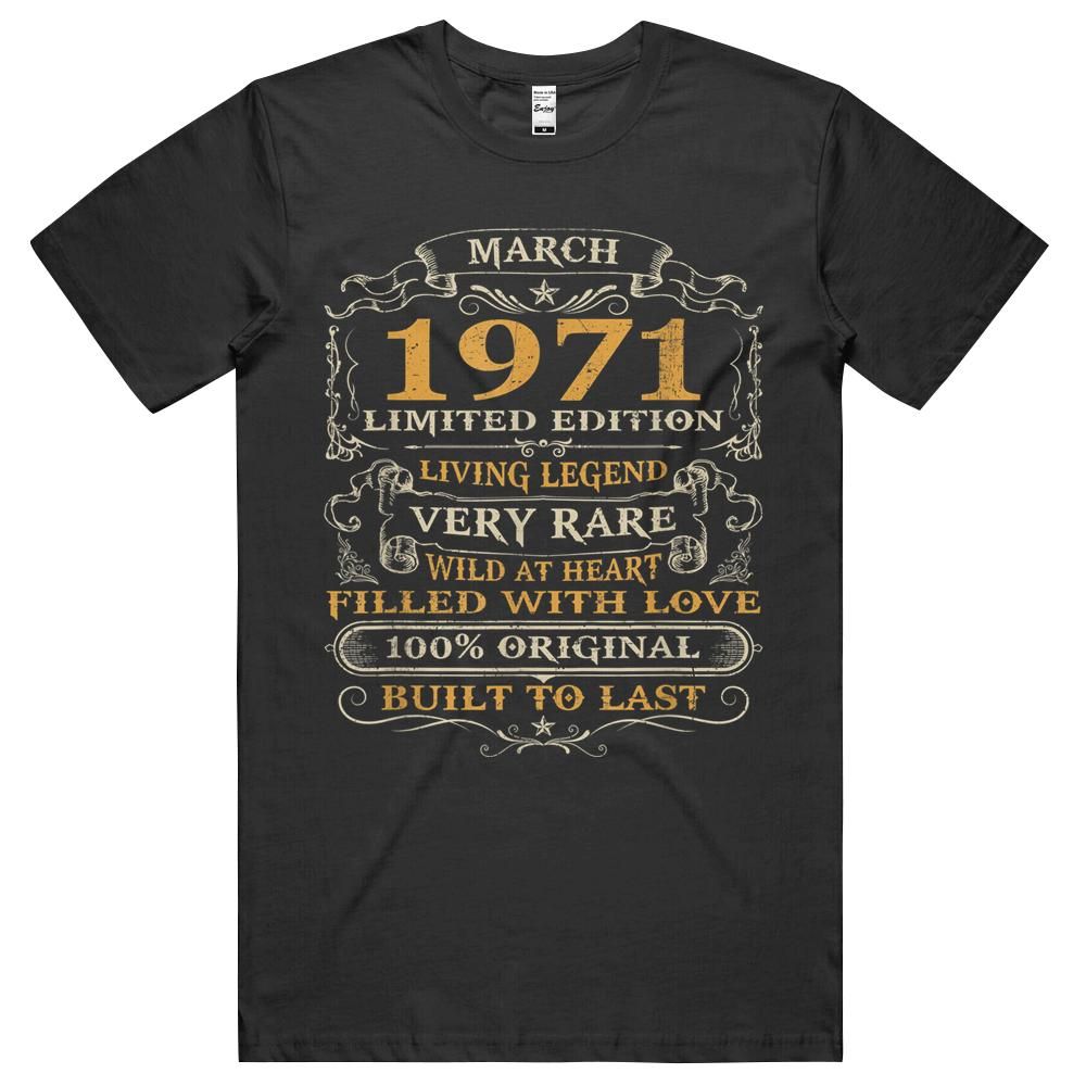 50th Birthday Gift 50 Years Old Retro Vintage March 1971 Unisex Shirt