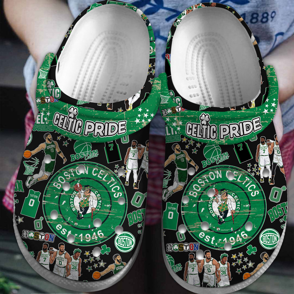 Boston Celtics NBA Sport Crocs Crocband Clogs Shoes Comfortable For Men Women and Kids