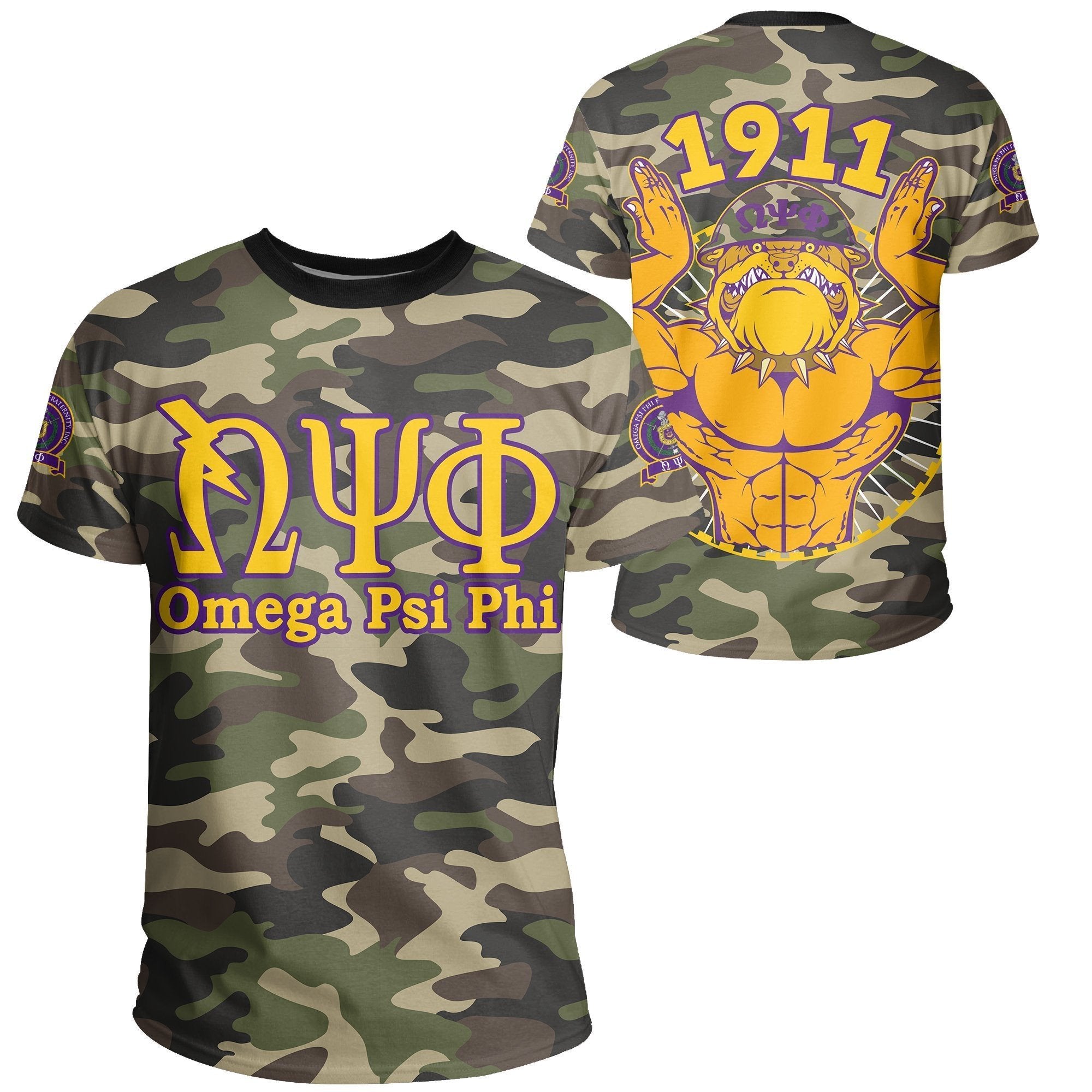 Fraternity Tshirt – Omega Psi Phi Bulldog Military Tshirt