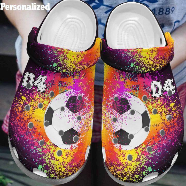 Soccer Personalized Personalize Clog, Custom Name, Text, Fashion Style For Women, Men, Kid, Print 3D Colorful Soccer Ver 3