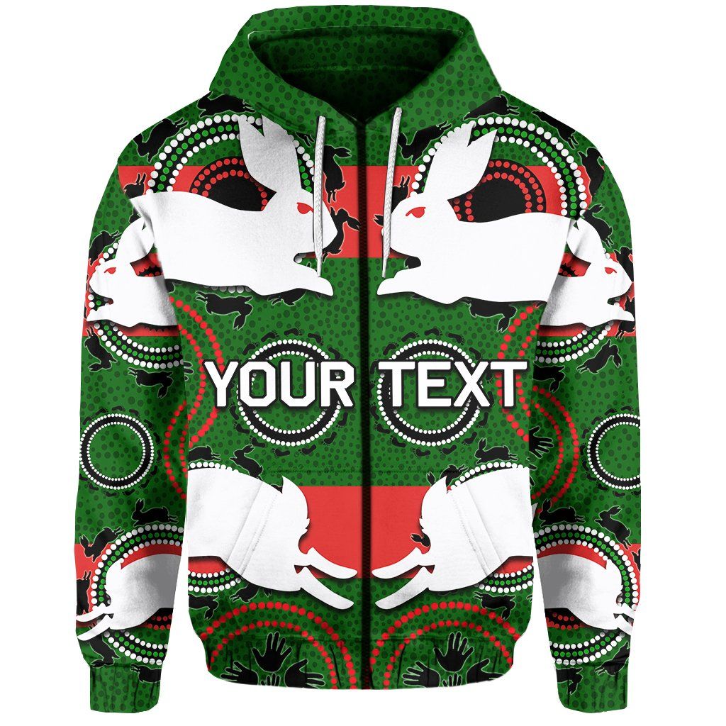 (Custom Personalised) Rabbitohs Zip-Hoodie Aboriginal Special TH4