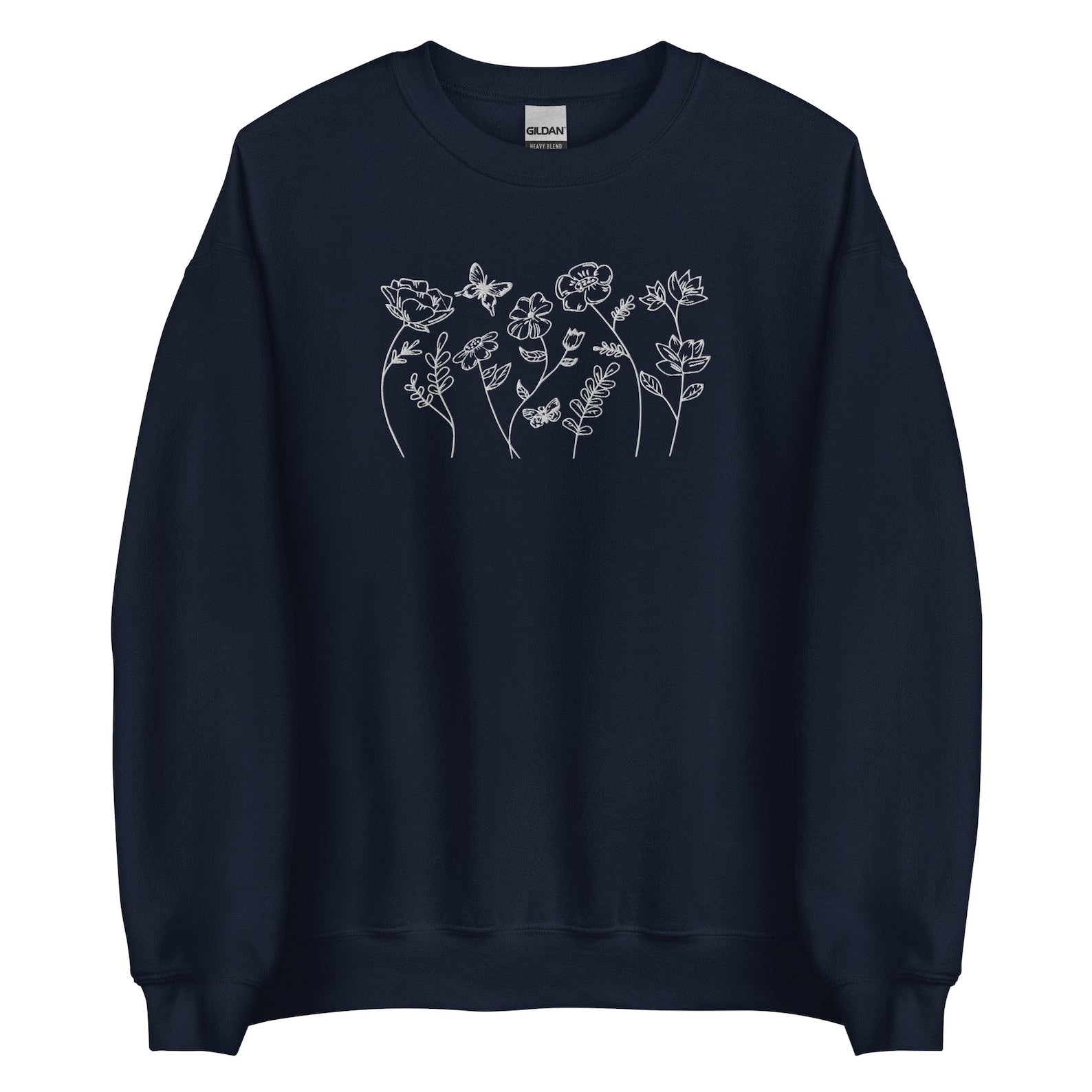 Flower Embroidered Sweatshirt 2D Crewneck Sweatshirt All Over Print Sweatshirt For Women Sweatshirt For Men Sws3884