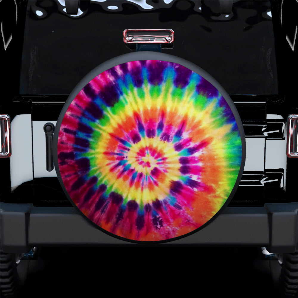 Colorful Tie Dye Jeep Car Spare Tire Cover Gift For Campers