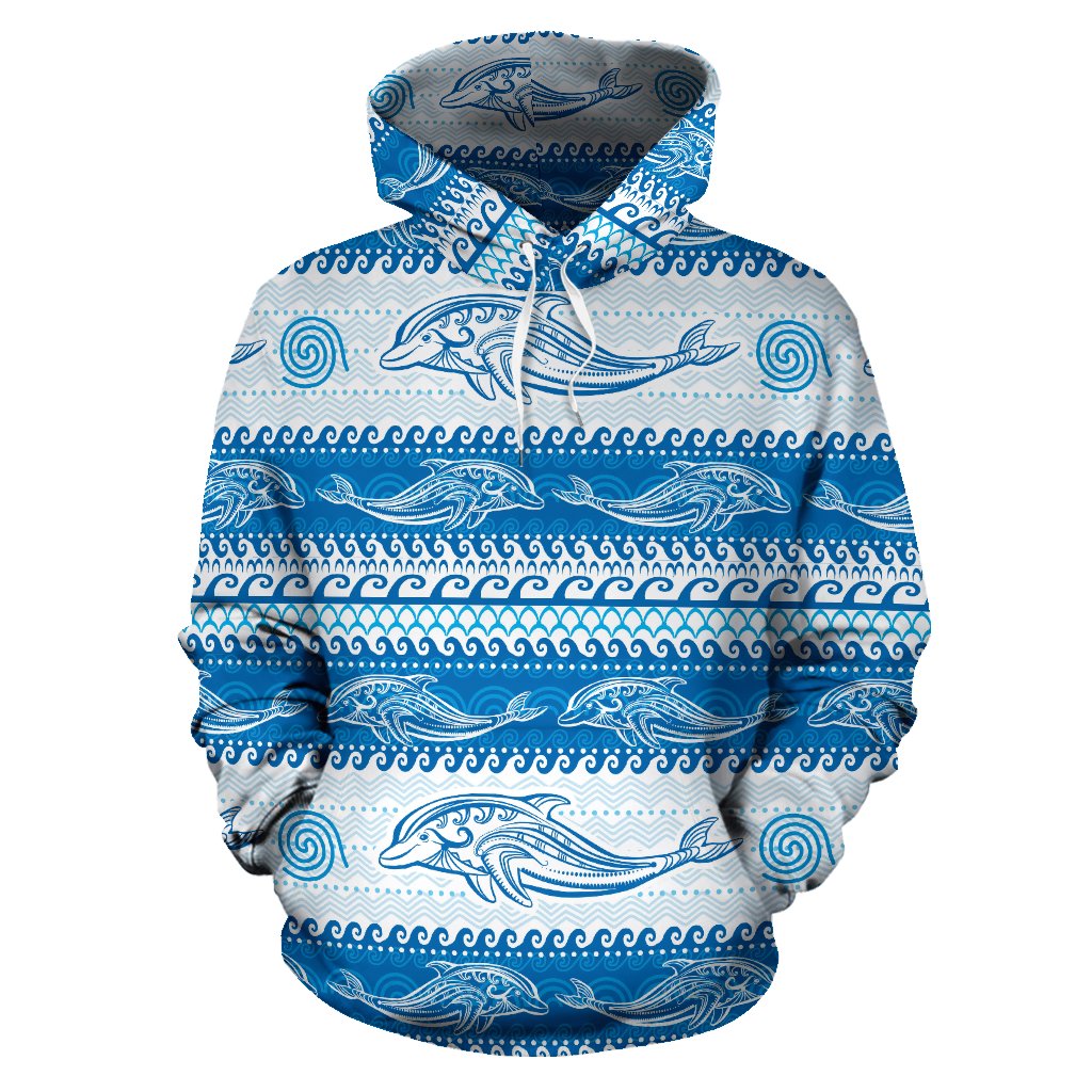 Dolphin Tribal Print Pattern Pullover Hoodie