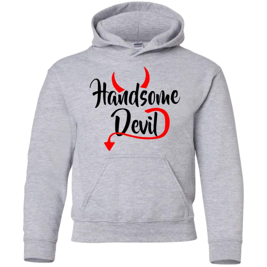 Handsome devil, Halloween G185B Gildan Youth Pullover Hoodie