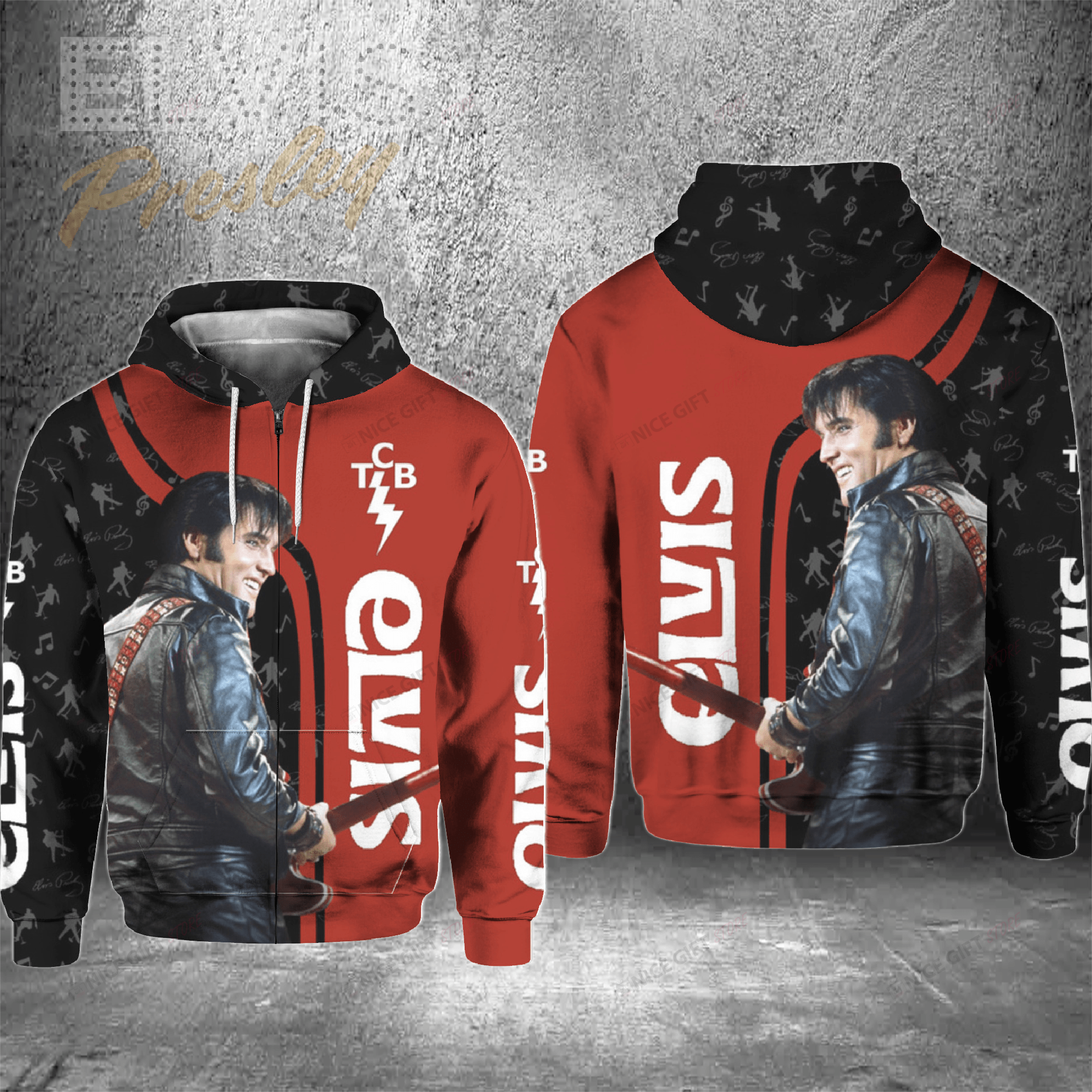 Elvis Presley Zip Hoodie 3D 3Zh-U5C9