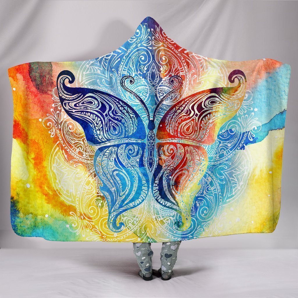 Colorful Butterfly Hooded Blanket Gift For Butterfly Lover