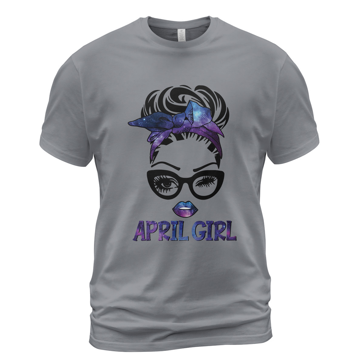 Personalized Custom Month April Girl Galaxy Birthday T-Shirt #122621V