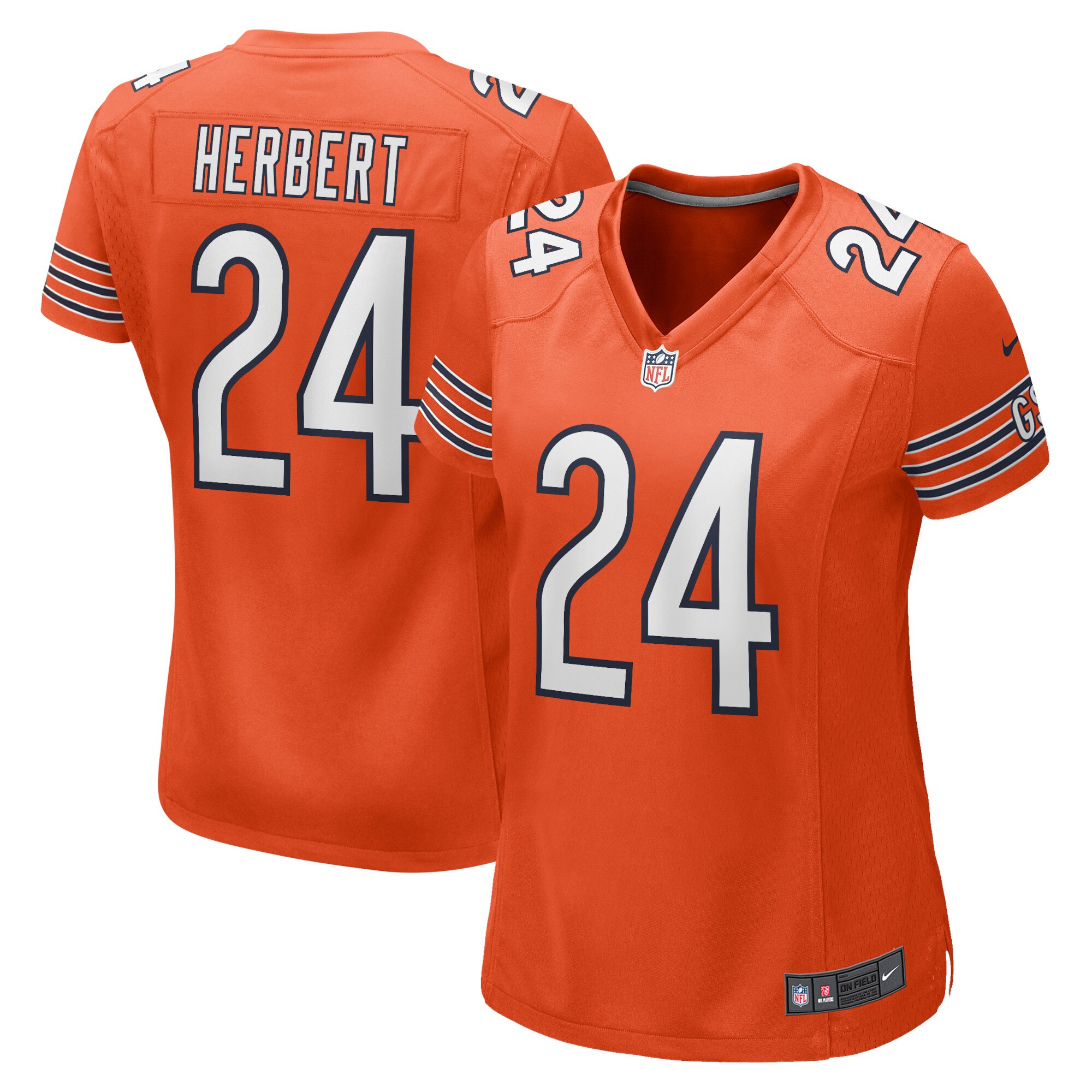 Khalil Herbert Chicago Bears Women's Alternate Game Player Jersey – Orange