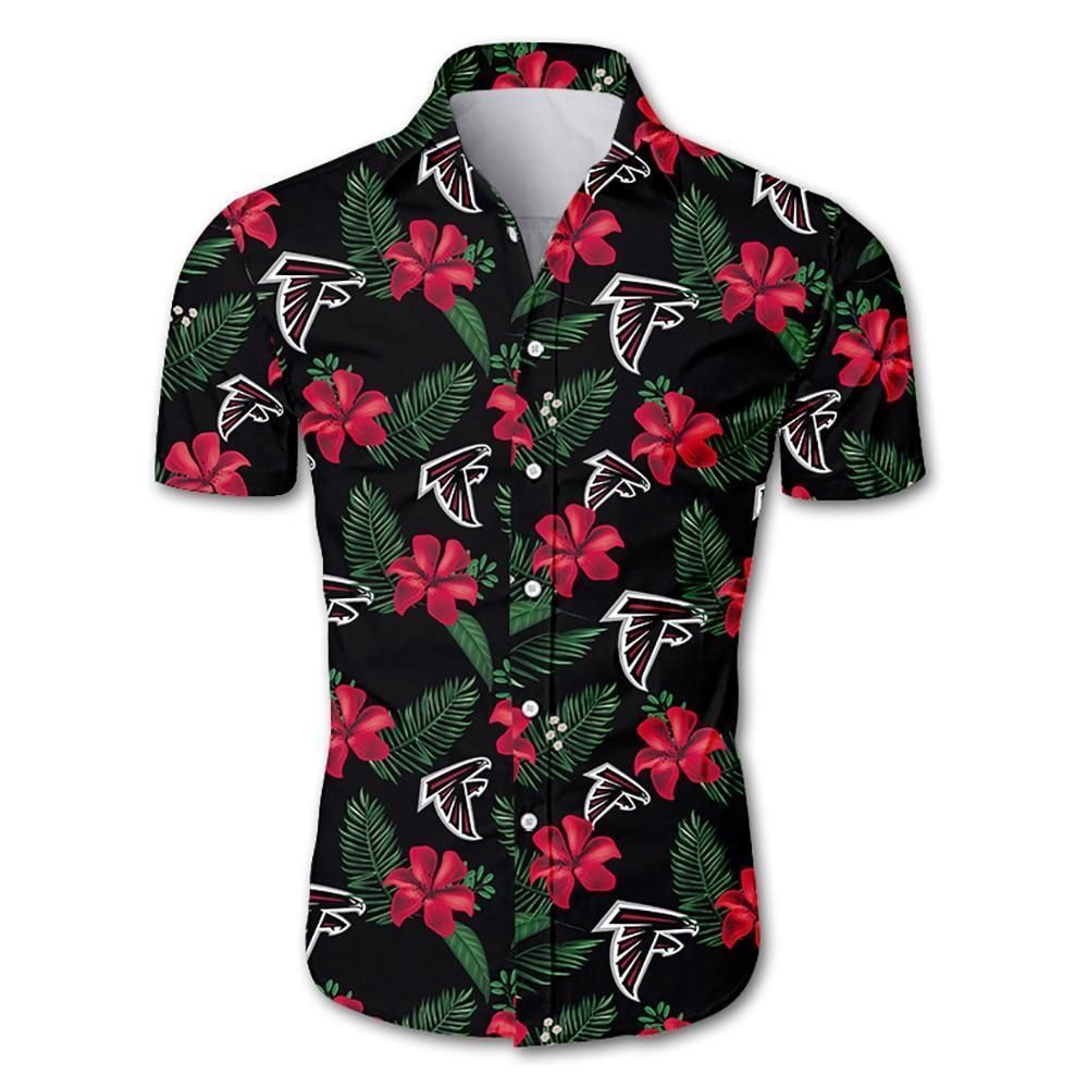 Atlanta Falcons Tropical Flower Hawaii Shirt White Men Women Beach Wear Short Sleeve Ha7524