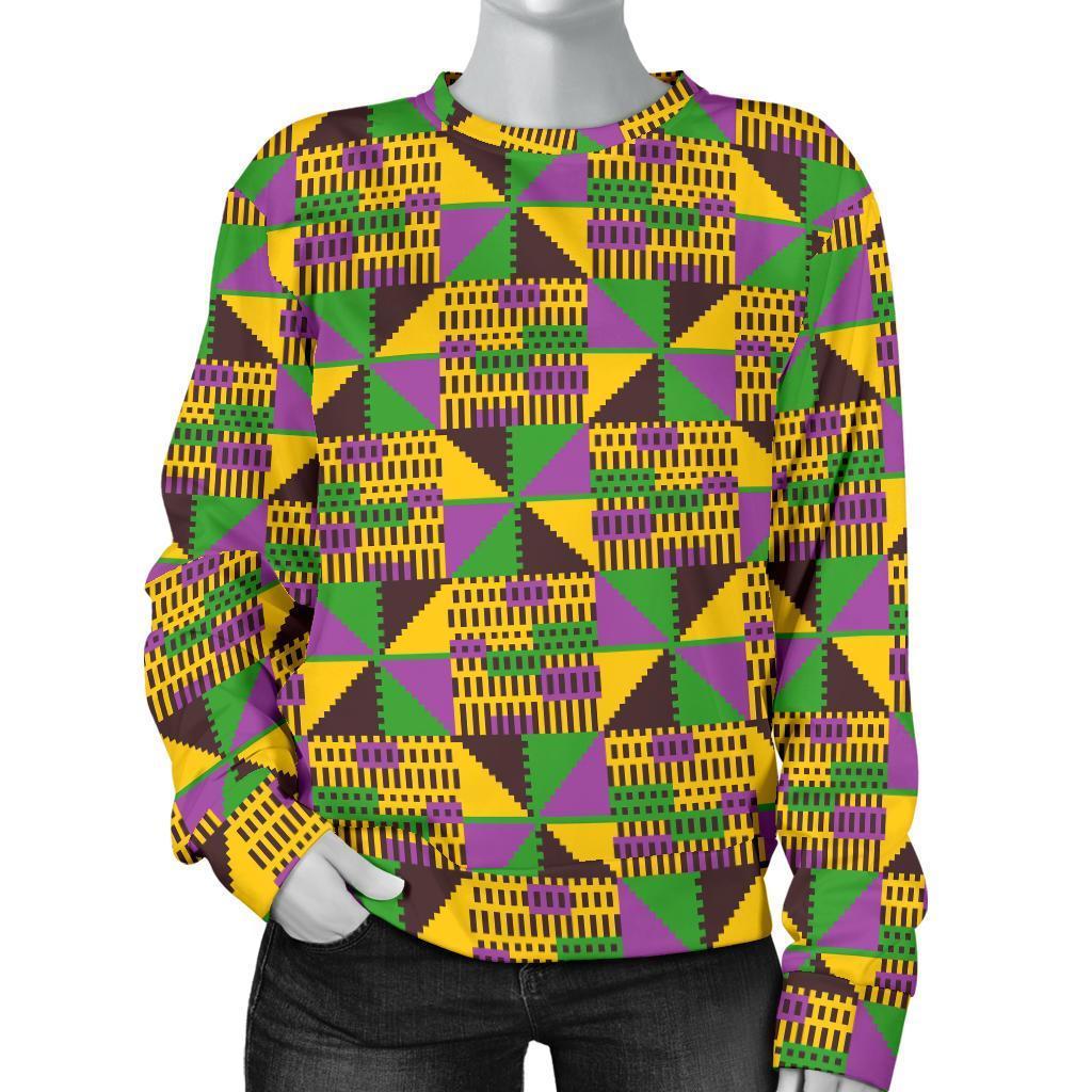 African Kente Pattern Print Women’S Sweatshirt