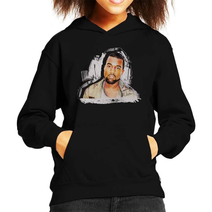 Sidney Maurer Original Portrait Of Kanye West Kid’s Hooded Sweatshirt
