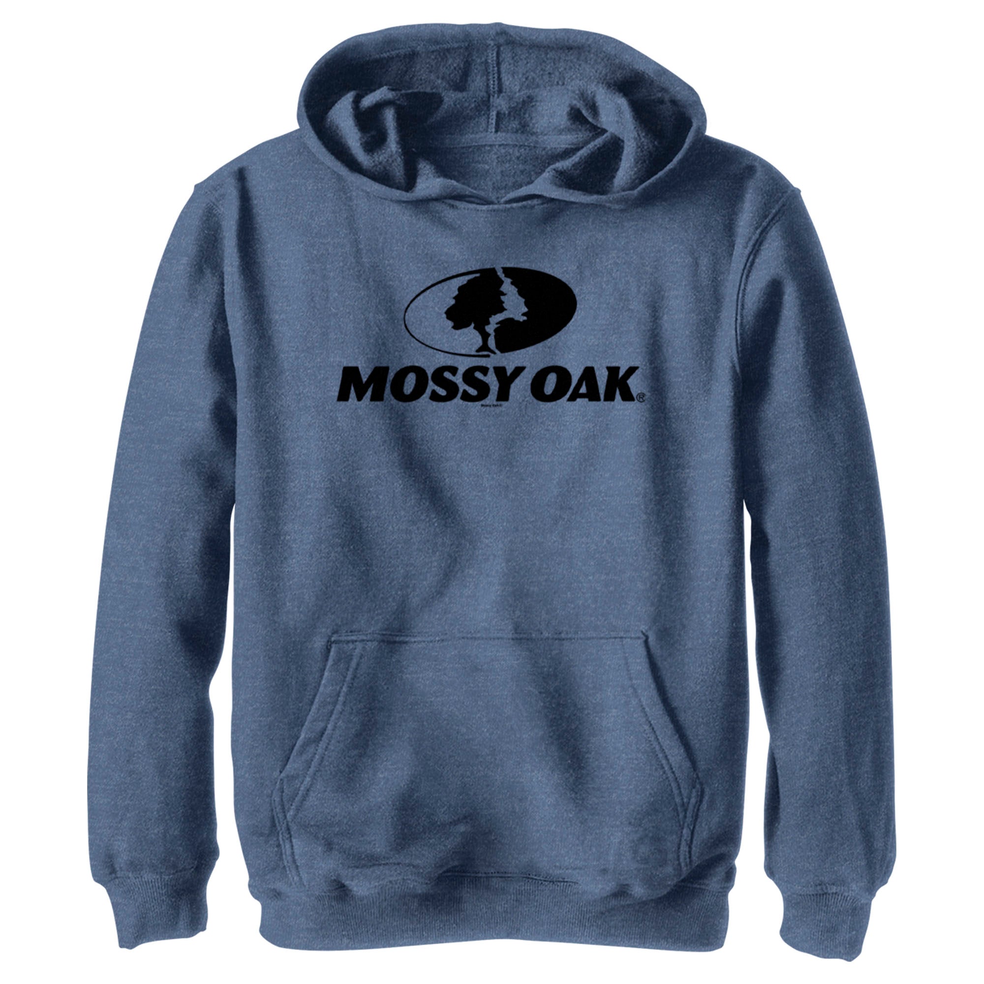 Boy’S Mossy Oak Black Classic Logo Pull Over Hoodie