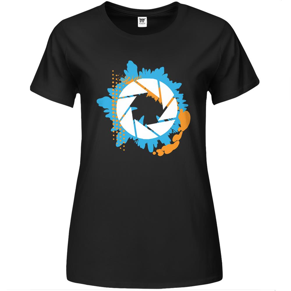 Portal – Abstract Aperture Logo Premium Womens T Shirts