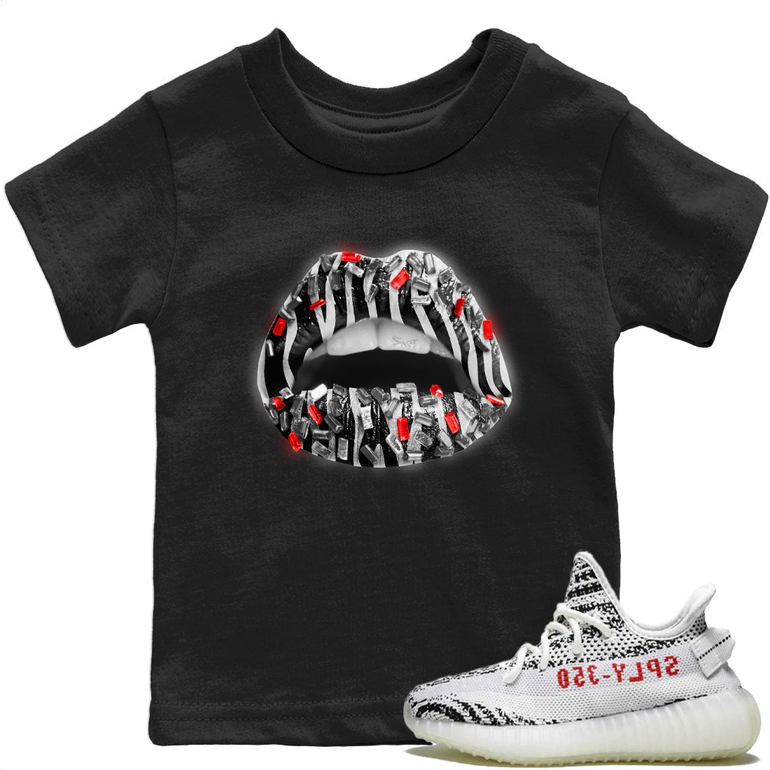 Lips Jewel T-Shirt – Yeezy Boost 350 V2 Zebra Baby & Youth