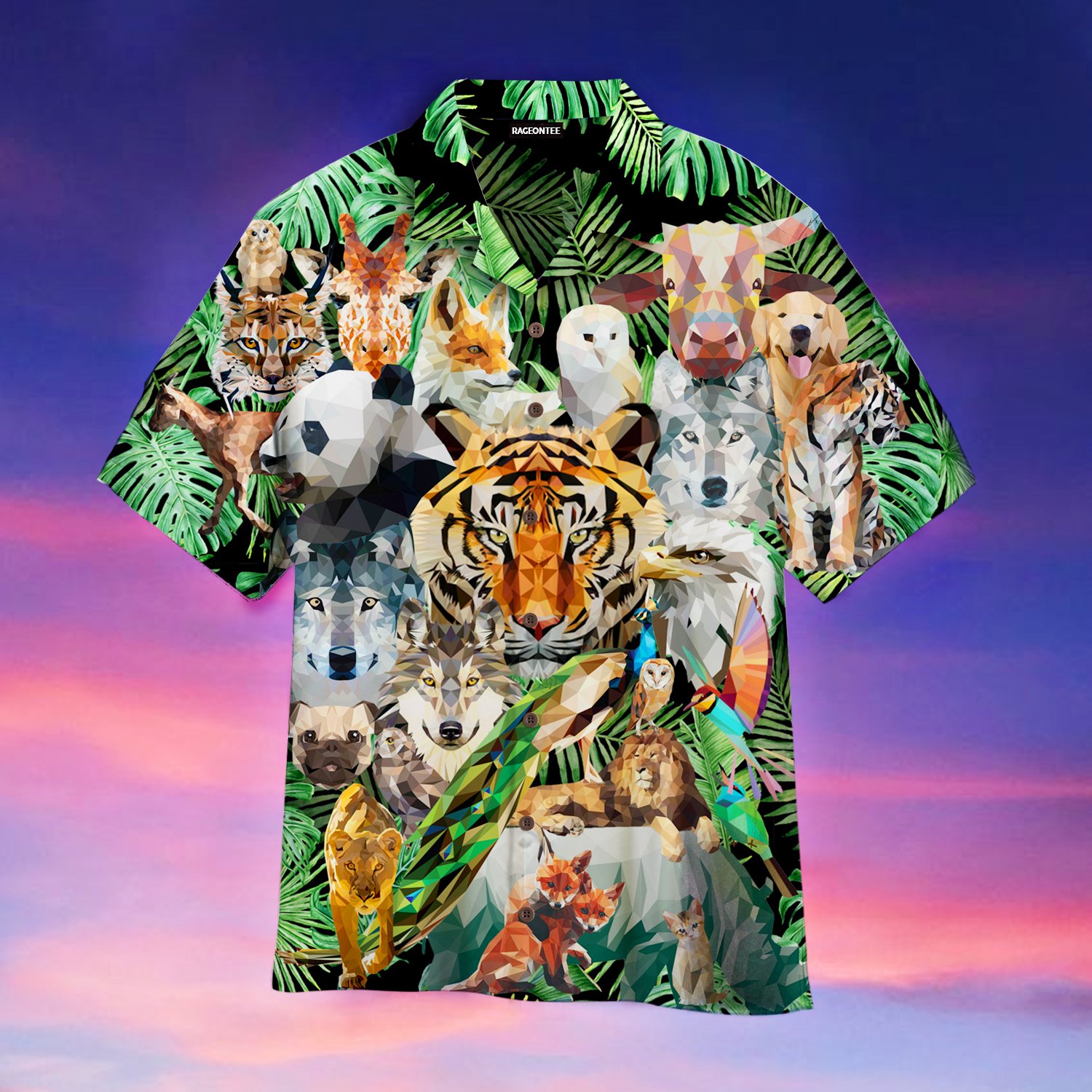 Animal Geometric Tropical Hawaiian Shirt | For Men & Women | Adult | Wt1253