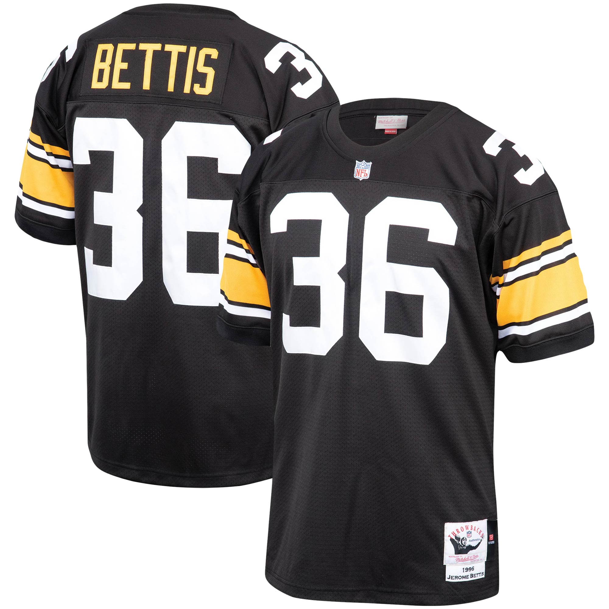 Jerome Bettis Pittsburgh Steelers 1996 Mitchell & Ness Authentic Throwback Retired Player Jersey – Black