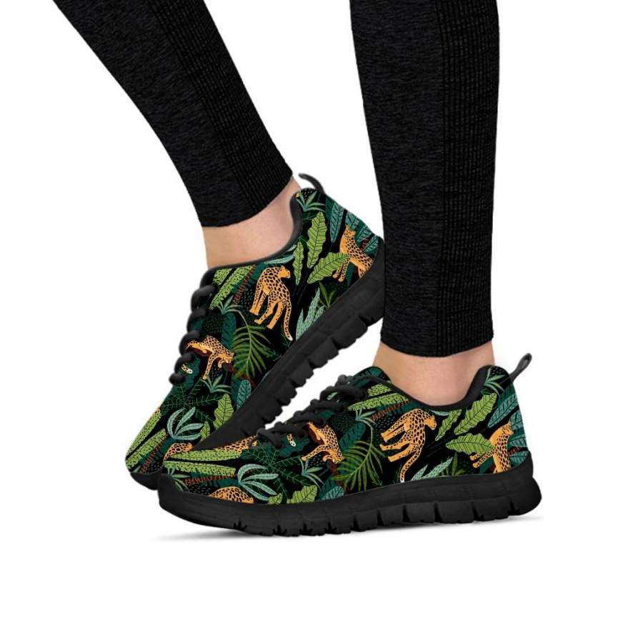 Tropical Leopard Hawaiian Print Women’s Sneakers