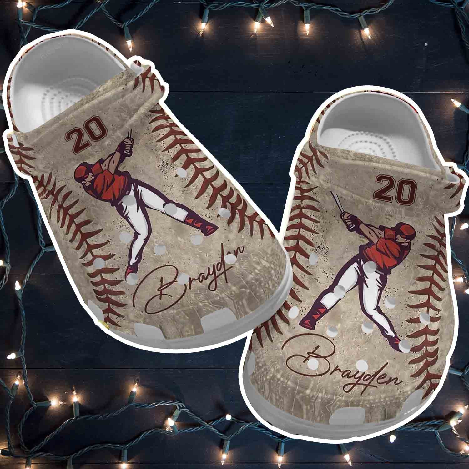 Baseballer Personalized Crocs Shoes Clogs For Batter Men – Play Ball Crocs Shoes Clogs Gift For Men Boyfriend