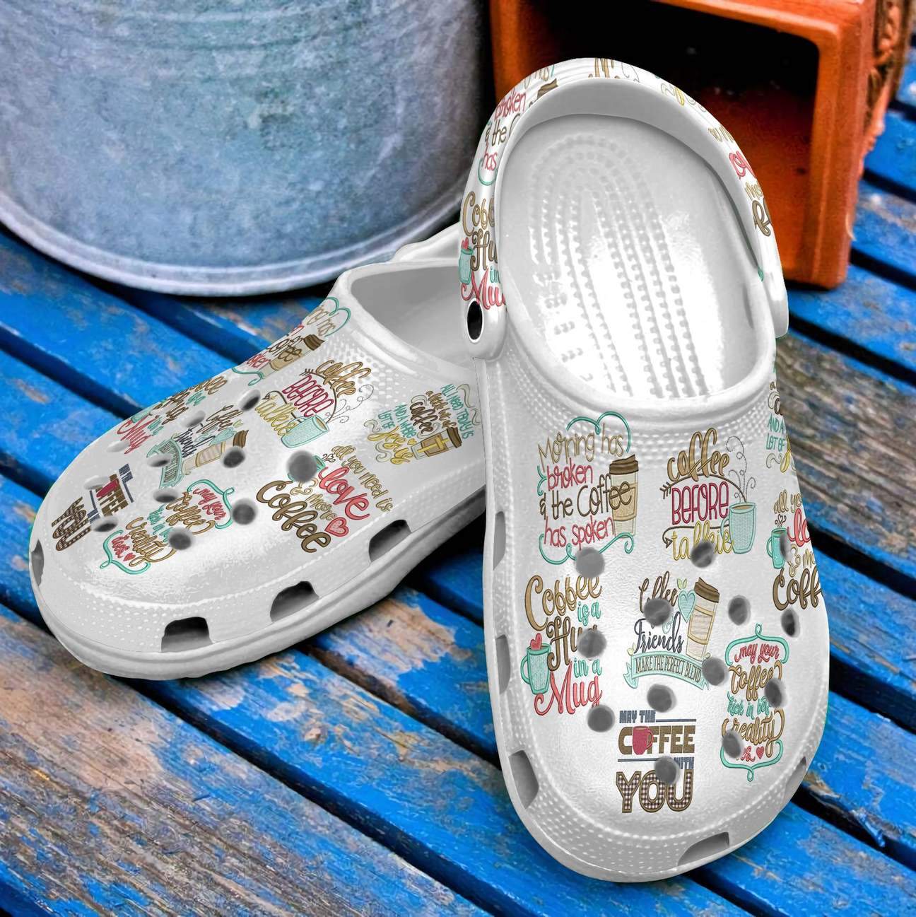 Coffee Personalized Clog, Custom Name, Text, Color, Number Fashion Style For Women, Men, Kid, Print 3D Coffee Lover